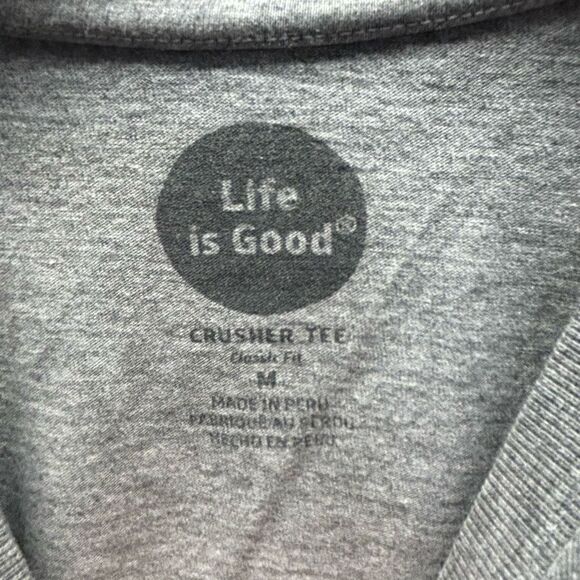 Life is Good Jake Hammock Size Medium (M) Grey Crusher T-Shirt - Picture 5 of 5
